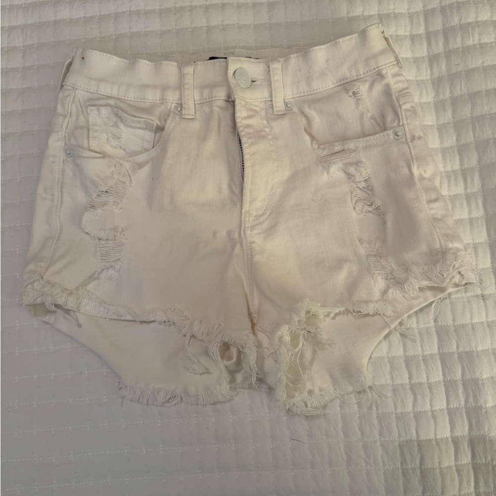 White denim shorts
